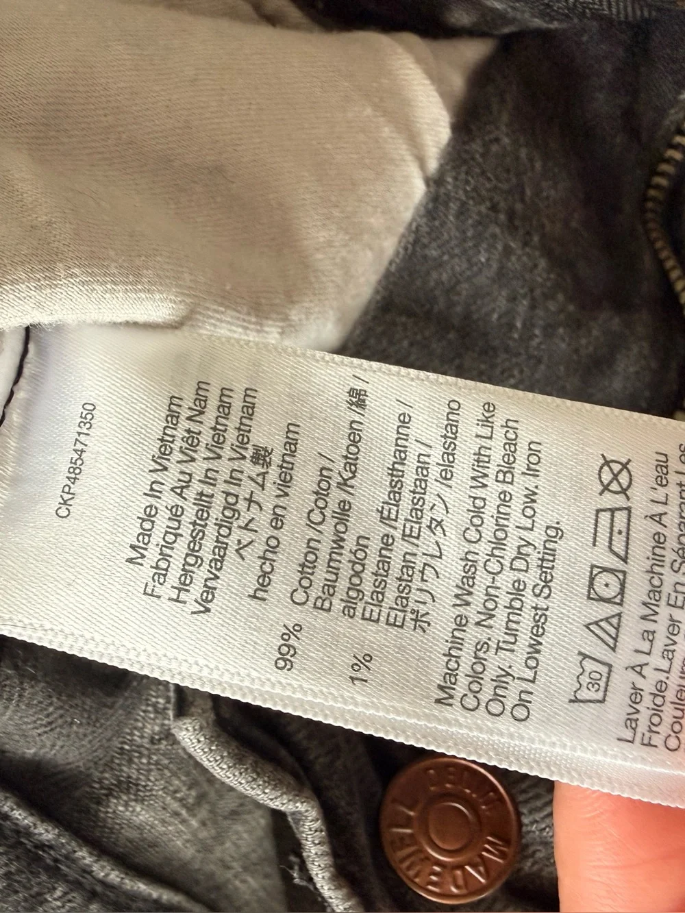 Madewell 90s Straight Crop Jeans Dark Gray 24